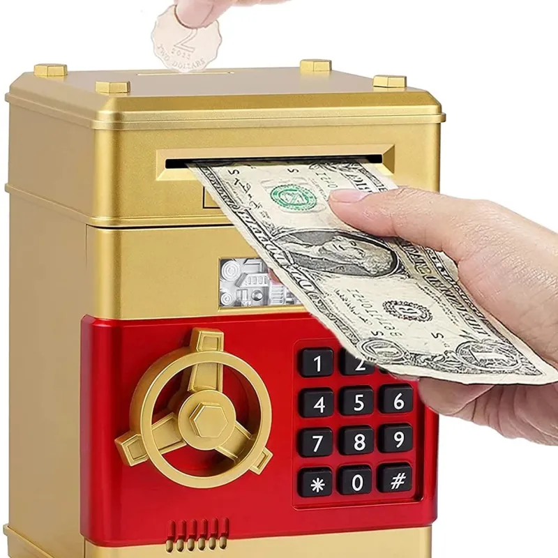 حصالة النقود على شكل خزنة