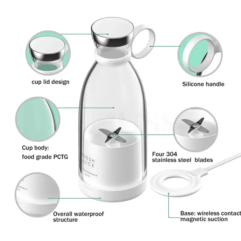 Portable Wireless Charging Blender  عصارة محمولة