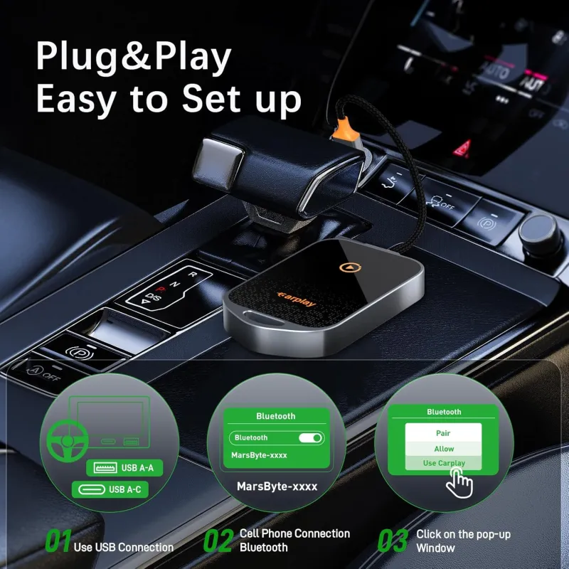 مشغل كاربلاي لاسلكي - Wireless CarPlay Adapter